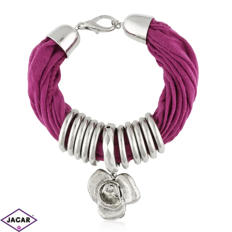 Bransoletka tekstylna purpurowa BRA2901 Bransoletka tekstylna purpurowa BRA2901