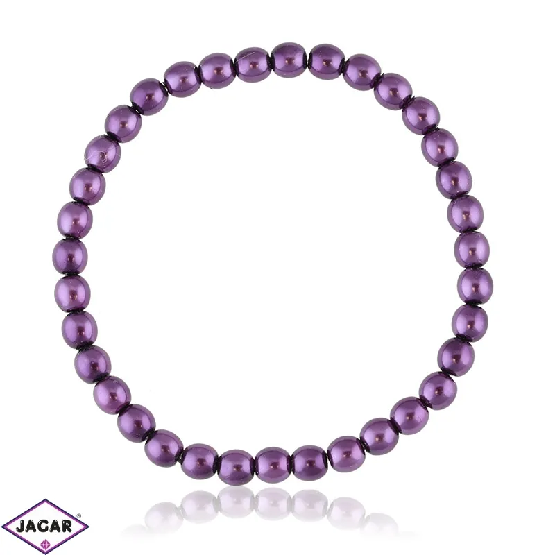Bransoletka czeskie perły fioletowe - BRA3002 Bransoletka czeskie perły fioletowe - BRA3002