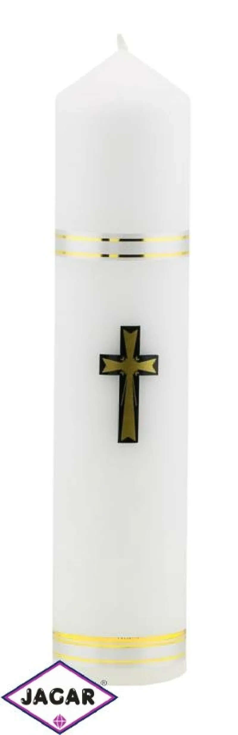 Świeca żałobna - aplikacja Krzyża - dł:22cm SG28 Świeca żałobna - aplikacja Krzyża - dł:22cm SG28