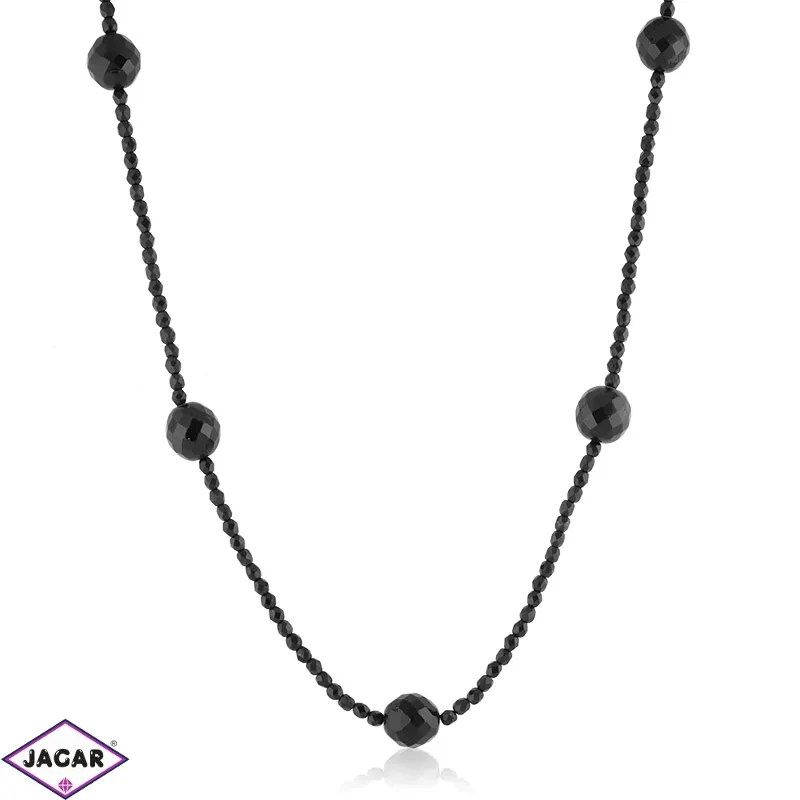 Naszyjnik czeski czarny szlifowany 100cm - PER501