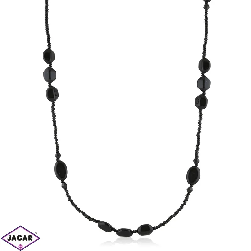 Naszyjnik czeski czarny szlifowany 120cm - PER502 Naszyjnik czeski czarny szlifowany 120cm - PER502