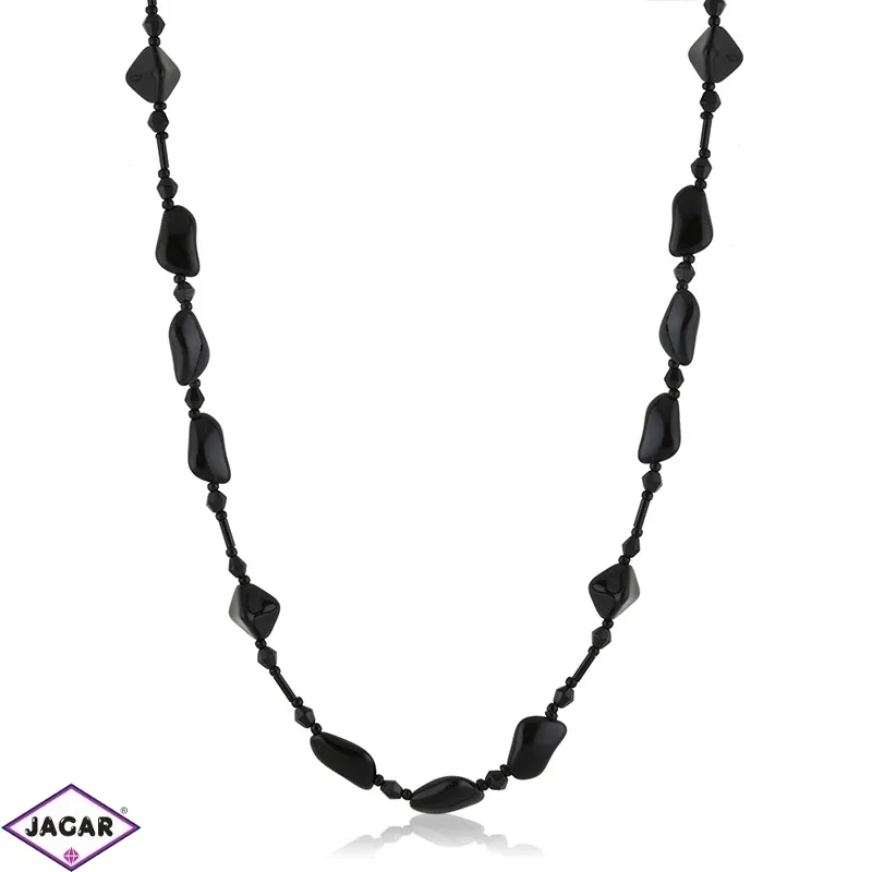 Naszyjnik czeski czarny szlifowany 120cm - PER503 Naszyjnik czeski czarny szlifowany 120cm - PER503
