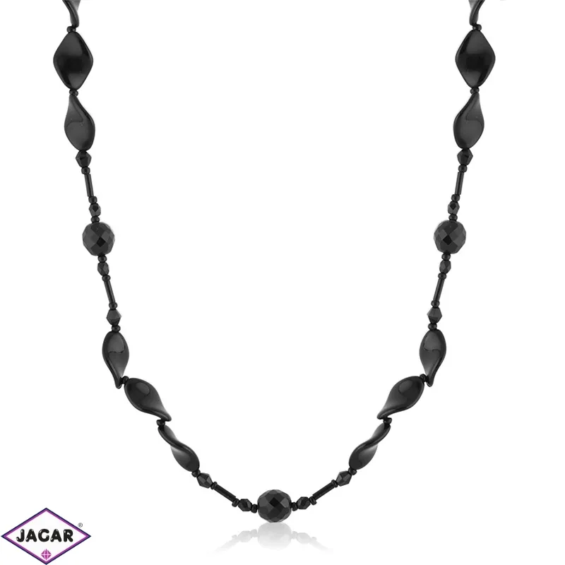 Naszyjnik czeski czarny szlifowany 120cm - PER504 Naszyjnik czeski czarny szlifowany 120cm - PER504