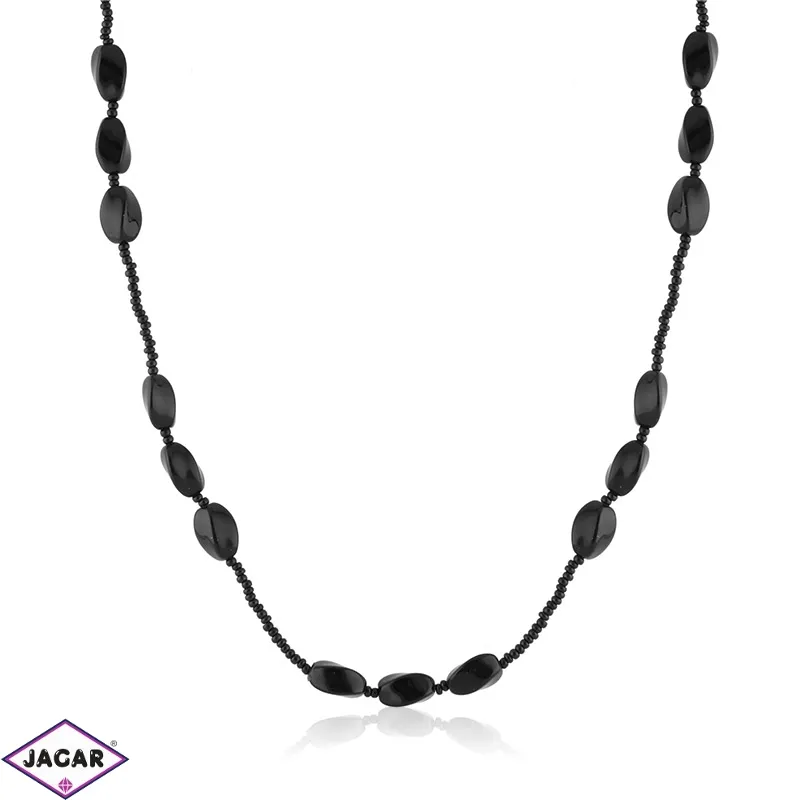 Naszyjnik czeski czarny szlifowany 120cm - PER505 Naszyjnik czeski czarny szlifowany 120cm - PER505