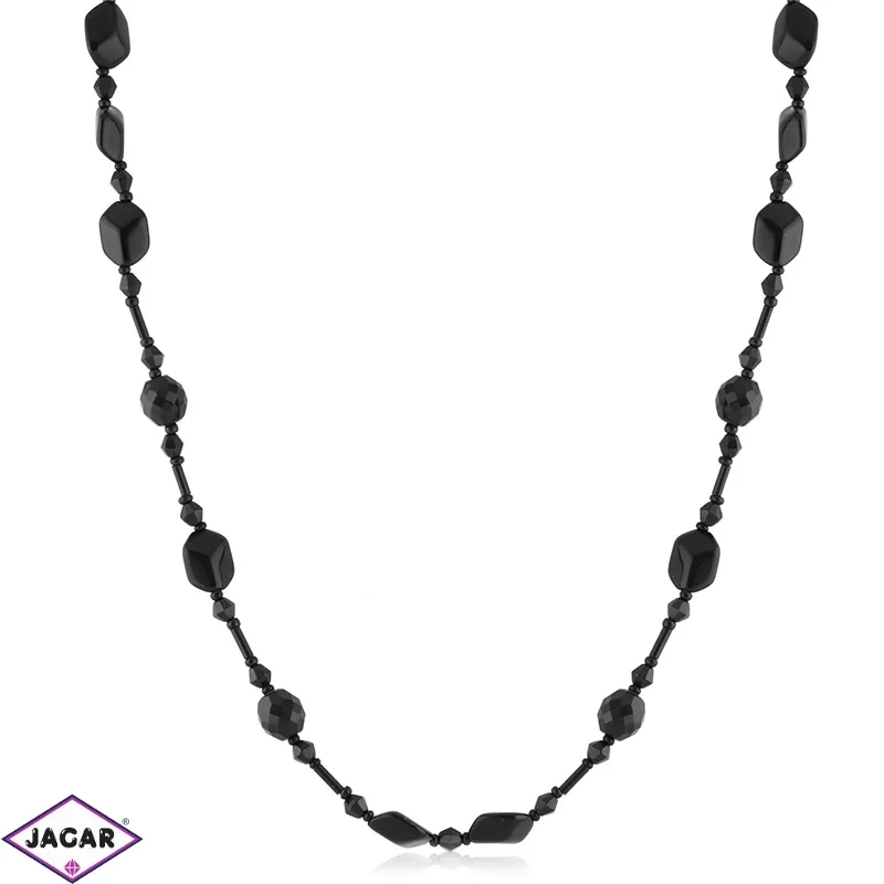 Naszyjnik czeski czarny szlifowany 80cm - PER506 Naszyjnik czeski czarny szlifowany 80cm - PER506