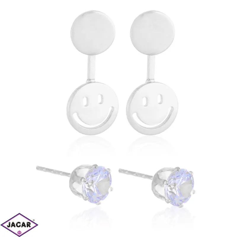 Kolczyki - 2 pary - smile - EA3597 Kolczyki - 2 pary - smile - EA3597