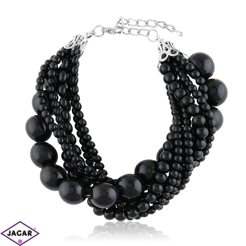 Bransoletka perełkowa - czarna BRA3300 Bransoletka perełkowa - czarna BRA3300