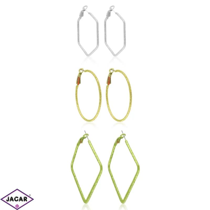 Kolczyki brokatowe geometryczne 3pary EA3756 Kolczyki brokatowe geometryczne 3pary EA3756