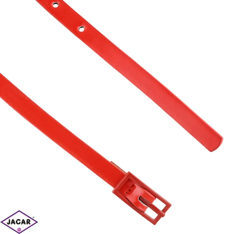 Pasek damski cienki błyszczący - czerwony BL302 Pasek damski cienki błyszczący - czerwony BL302