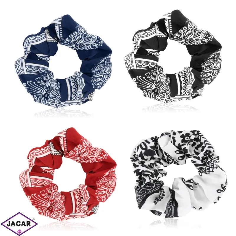 Gumki scrunchie z kokardą 12szt/op OG1396