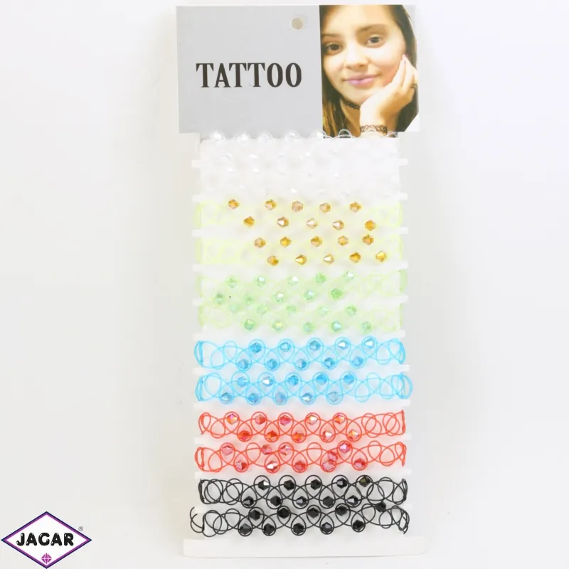 Bransoletki kolorowe z żyłki tattoo 12szt  BRA3891
