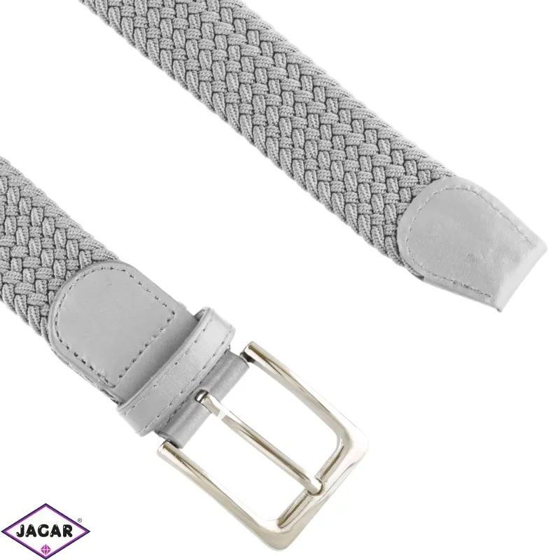 Pasek pleciony gumowany 130cm jasny szary BL471