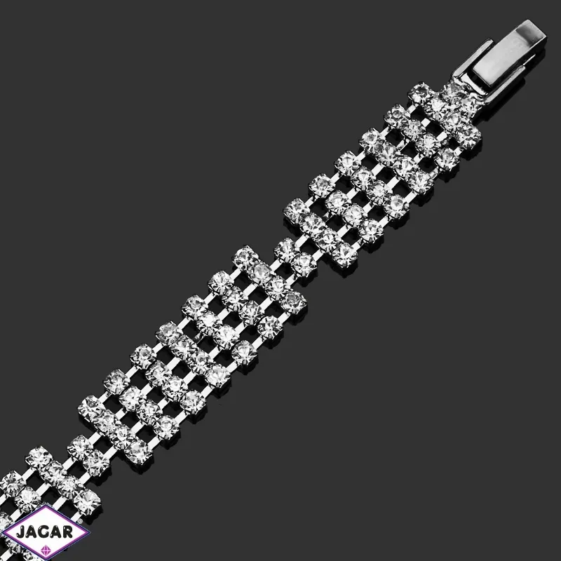Bransoletka z kryształami(4)-dł:19cm BRA504 silver Bransoletka z kryształami(4)-dł:19cm BRA504 silver