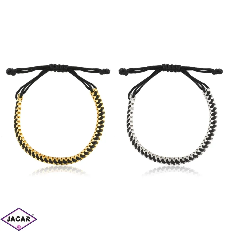Bransoletki gold silver na sznurku 12szt/o BRA4451 Bransoletki gold silver na sznurku 12szt/o BRA4451