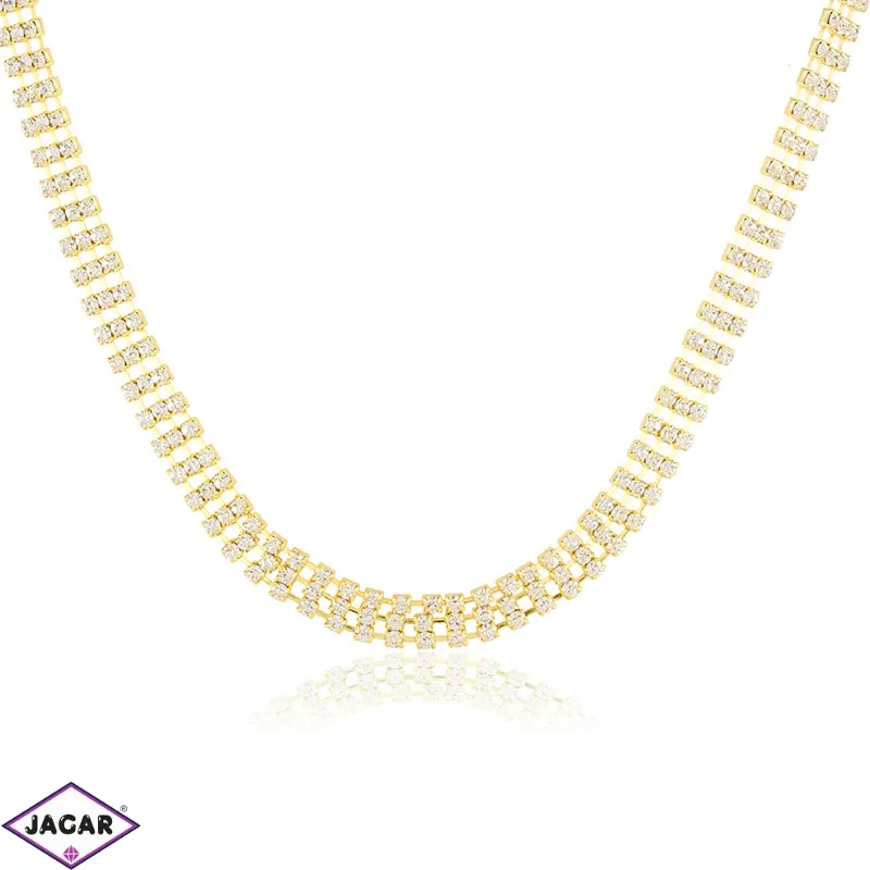 Naszyjnik choker dżetowy czeski 3rzędowy NA2677 Naszyjnik choker dżetowy czeski 3rzędowy NA2677