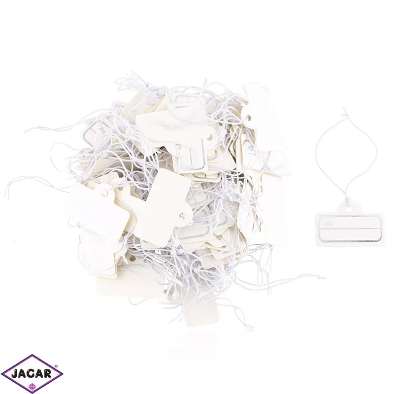 Etykietki jubilerskie na gumeczce 500szt KJ11 Etykietki jubilerskie na gumeczce 500szt KJ11
