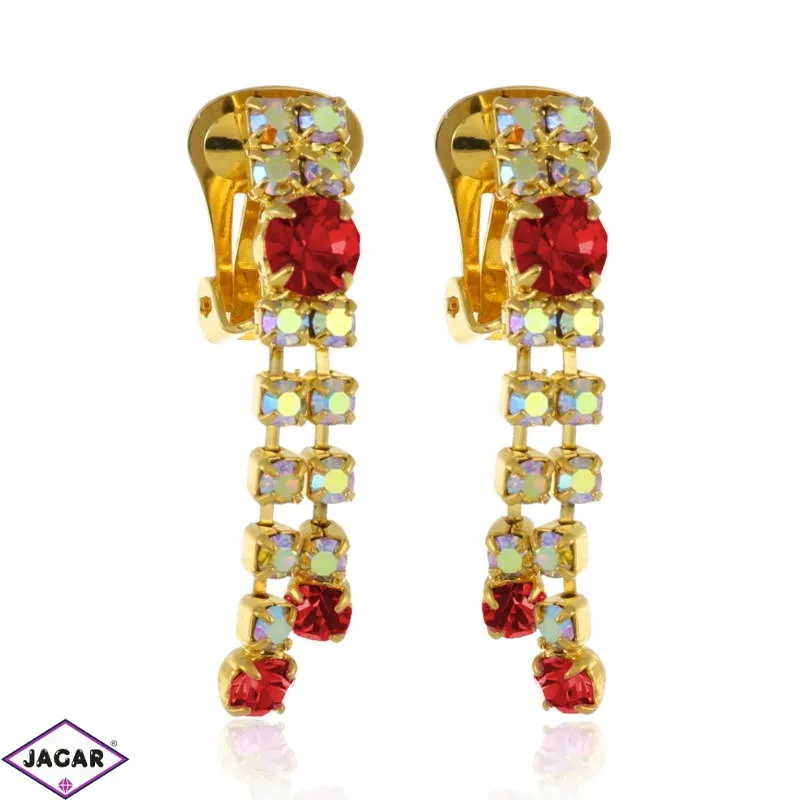 Czerwone marzenie- klipsy - 3,8cm - EA617 Czerwone marzenie- klipsy - 3,8cm - EA617